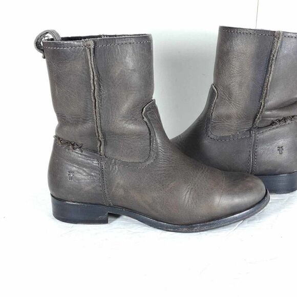 Frye Women's Melissa Slouch Short US 5,5 Brown Leather Pull On Ankle Boots - Picture 5 of 12